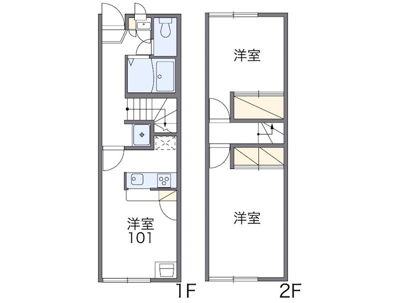 レオパレスグレシア 南向きの２DKです。