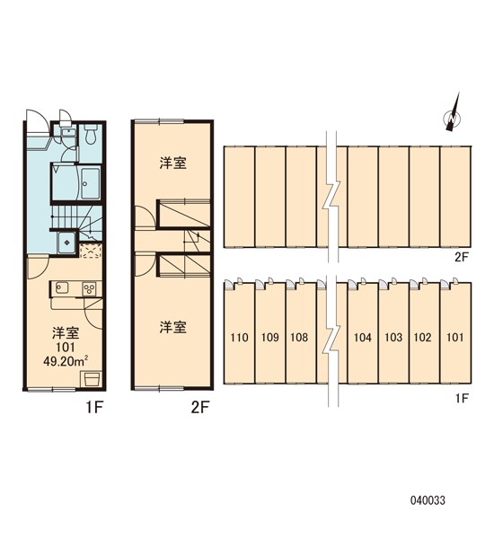 レオパレスグレシア 配置図です。