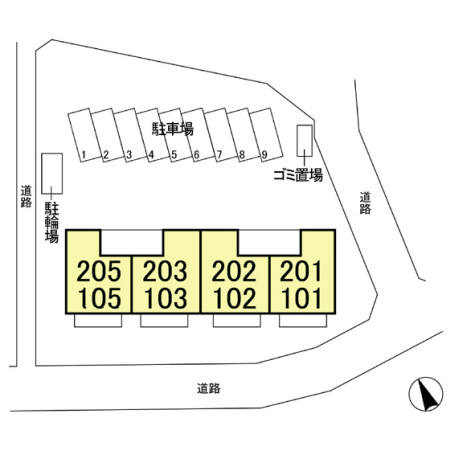 グリーンハイツ 配置図です。