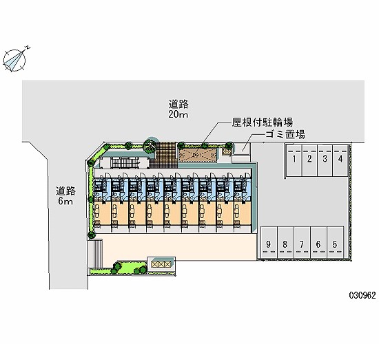 レオパレスクリナーレみなみ野 配置図です。