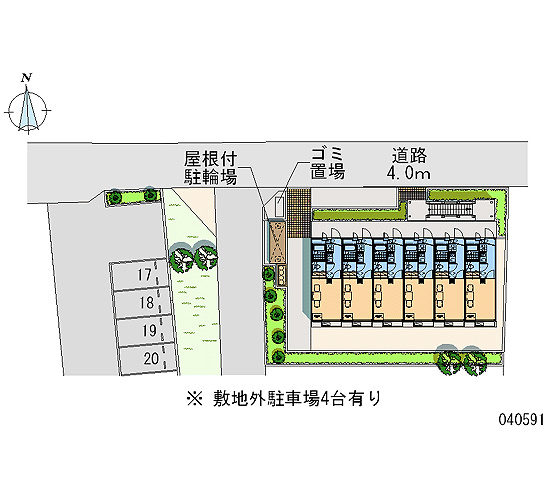 レオパレスアヴニールC 敷地内に屋根付きの駐輪場がございます。