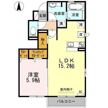 グランボヌールＫＥ 収納豊富な1ＬＤＫのお部屋です。
