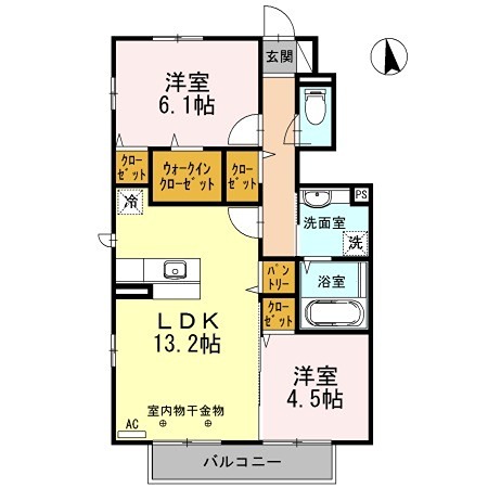 ラフォーレ日野台 ファミリーにおすすめな2ＬＤＫです。