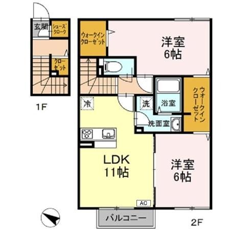 サザンクロス 南西向き2LDKです。