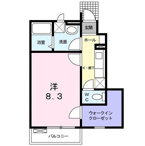 オルタンシア ウォークインクローゼット付きのお部屋です。