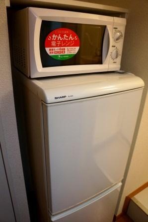 レオパレスＭＡＲＴＨＡ 電子レンジと冷蔵庫です。