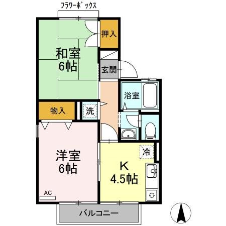 クレセントＢ 南向きで日当たり良好です。
