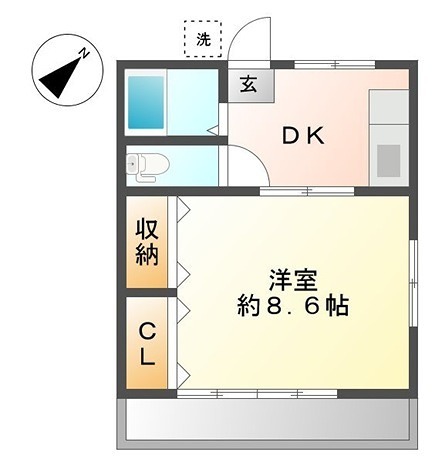 久保田アパート 追焚き完備1DK☆バストイレ別、南面向き、1フロア2住戸