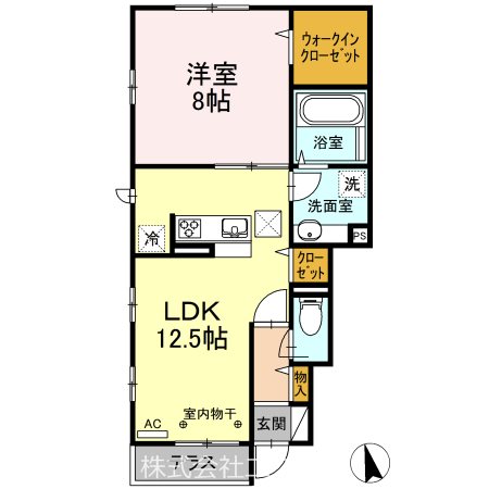 さくら２ 50平米の広々間取りです。