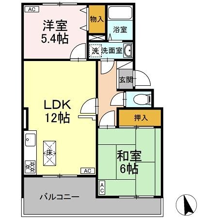 エスポワール東大和 南向きの2ＬＤＫです。