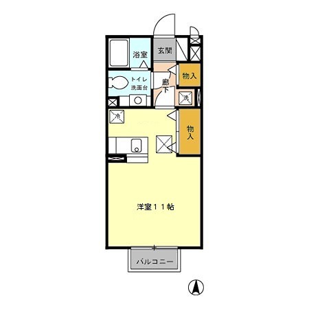 ジュネス 人気のバストイレ別、広めの１Ｒです。