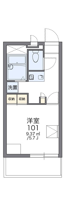レオパレスエスペランサ分梅 人気のバストイレ別の間取りです。