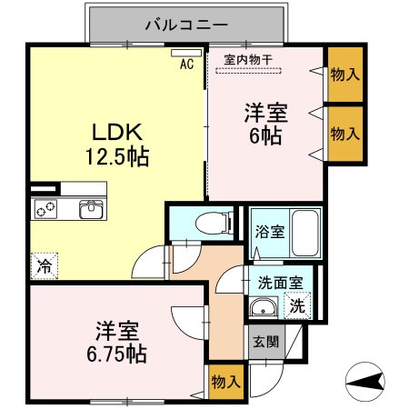 ローズコート落合 収納豊富な2ＬＤＫです。