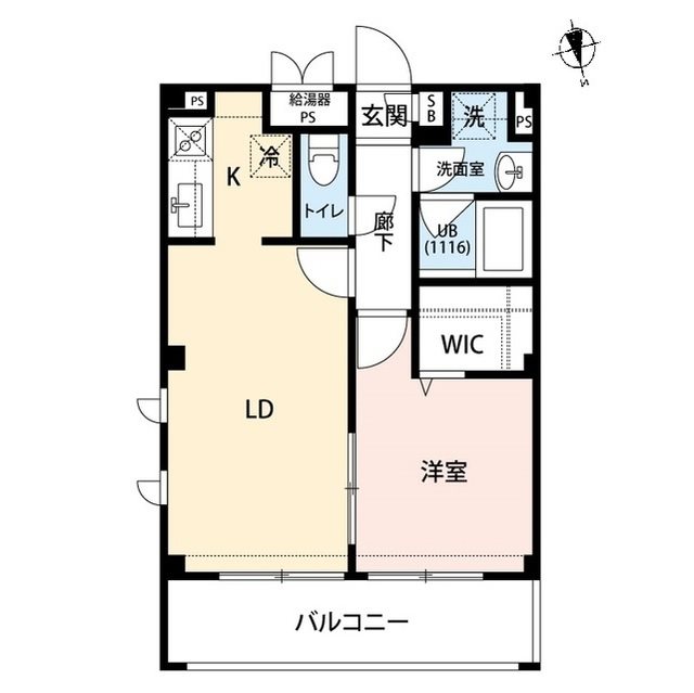 プルミエールOZAKU 新婚さん、ファミリーさんにおススメの1LDKの間取りです。
