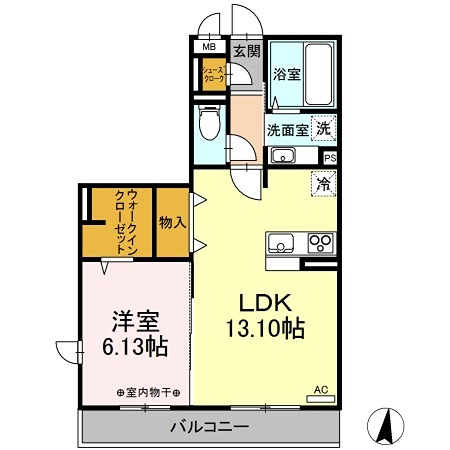 グランメール 収納豊富な1ＬＤＫです。