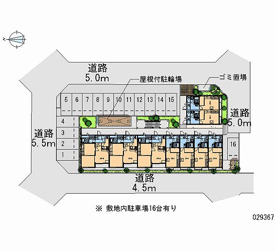 レオパレスポテトハウス2 配置図です。