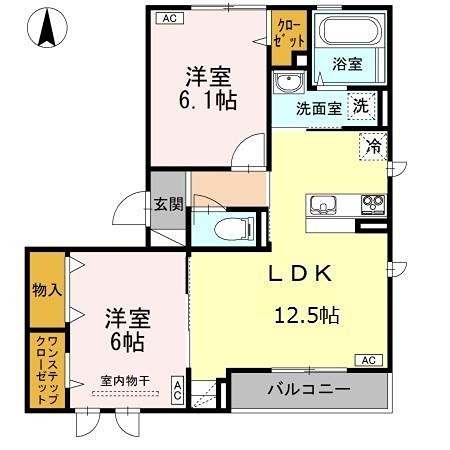 グリーンパレス宮沢 充実設備の２ＬＤＫ。