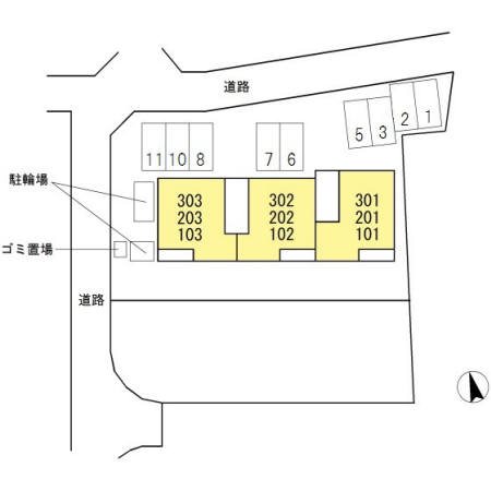 グリーンパレス宮沢 配置図になります。