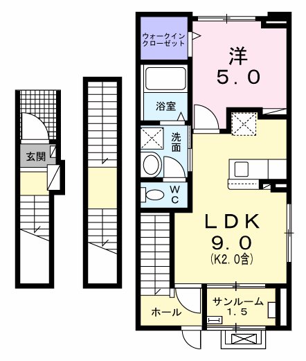 エルベート1 南向きの1ＬＤＫです。