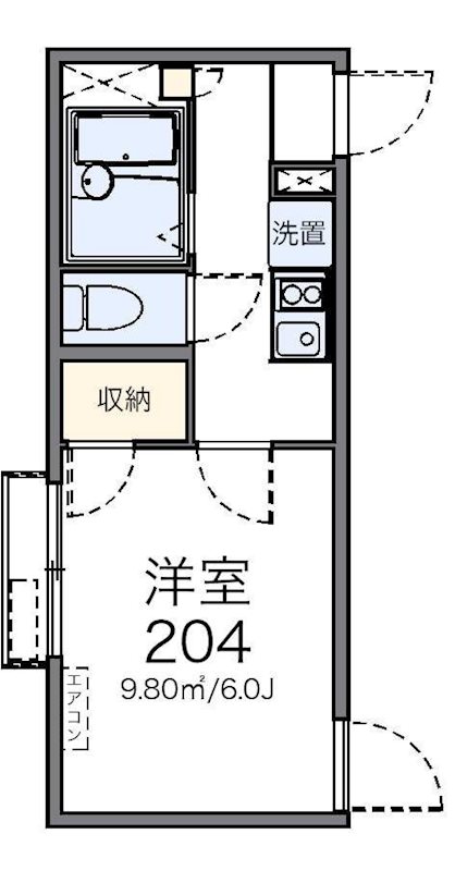 レオパレスグレートハウス バス・トイレ別の１Kです。