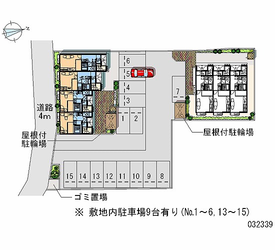 レオパレスセンターウエスト1 配置図です。