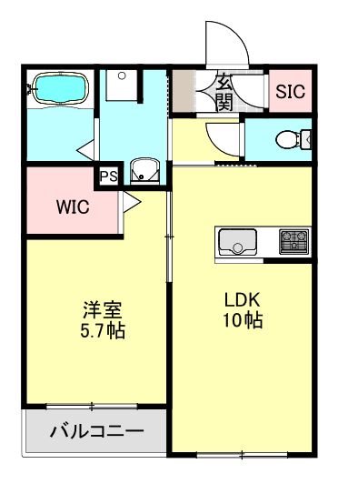 サンモージュ 人気のカウンターキッチンの1LDKです。