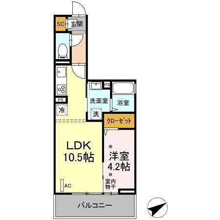 コンフォール東橋本２丁目 住み分けしやすい1ＬＤＫです。
