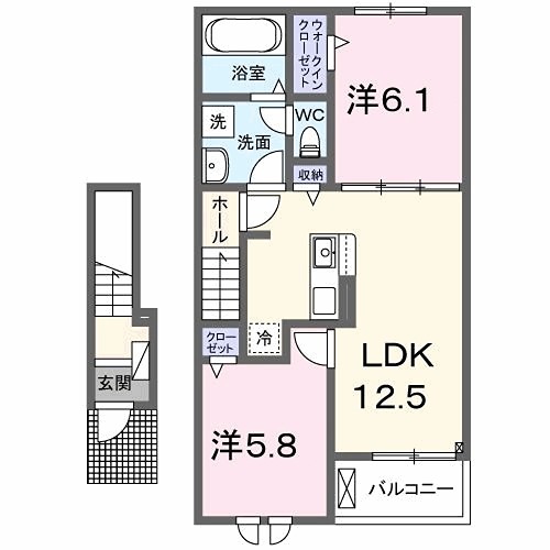 グランソレイユ ペット相談可の2ＬＤＫです。