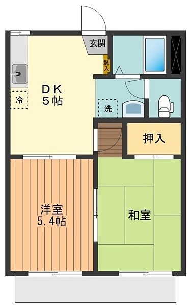 グリーンハイツ 住み分け便利な２Ｋです。