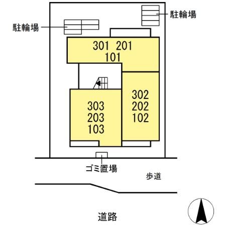 Dスクエア乞田 見取り図です。