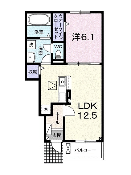 ネオブライツ1 南西向きの1ＬＤＫ