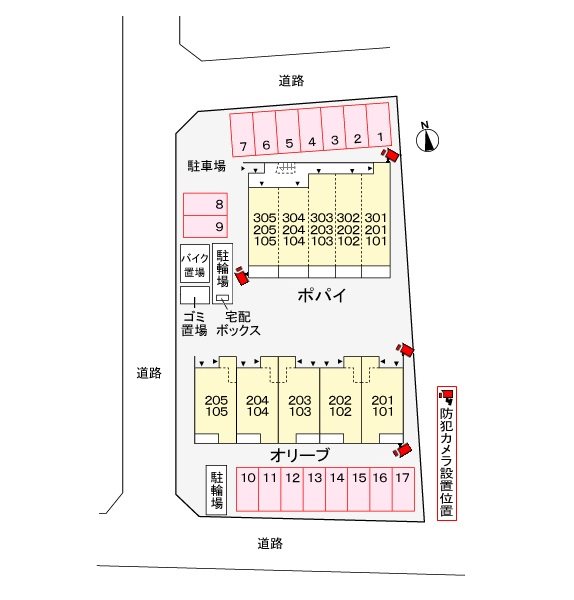 オリーブ 見取り図です。