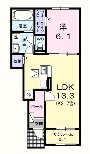 エールドゥ 南西向きの１ＬＤＫ