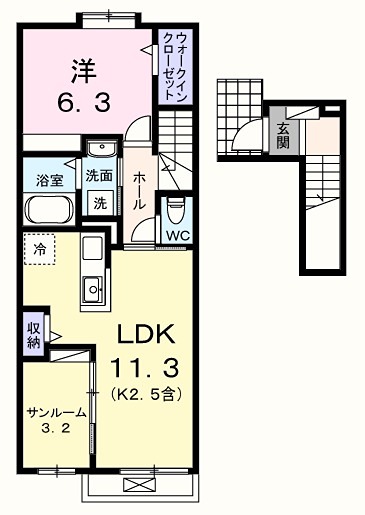 シャンモワノ 新婚さん、ファミリーさんにオススメの間取りです。