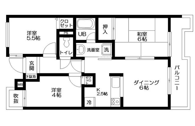 日神パレステージ福生 間取図