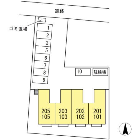 サンパレス青梅 敷地内駐車場です。