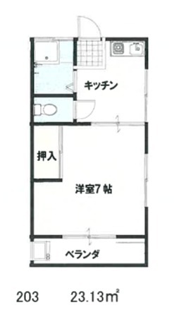 コーポ落合 広めのお部屋です。