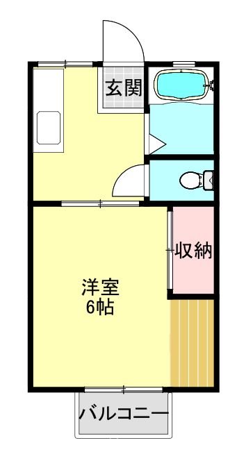 大澤ハイツ 礼金なし！武蔵小金井駅徒歩圏内、バストイレ別、都市ガス1K☆南向き、人気の最上階、角部屋