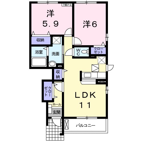バーミィ　ヒル　サイドＢ 間取り