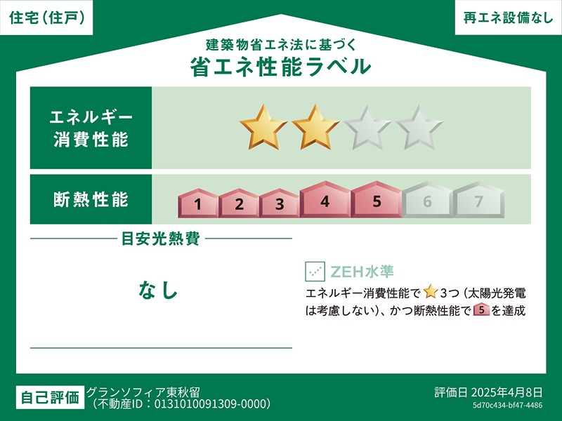 グランソフィア東秋留 省エネ性能ラベル