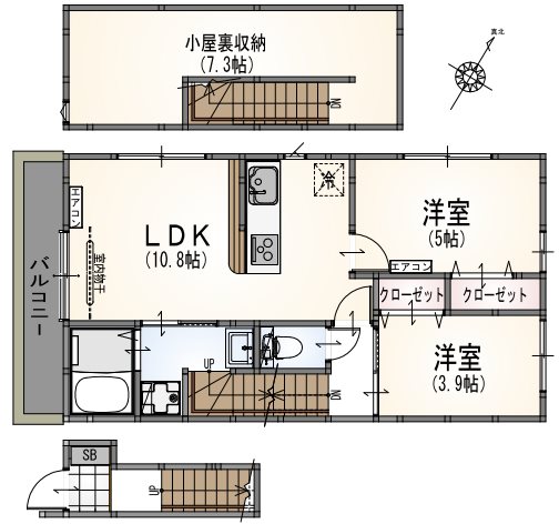 サンライズ国立Ⅱ 間取り