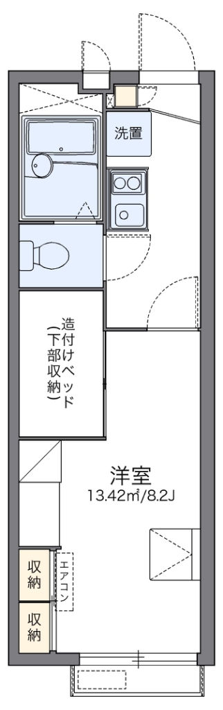レオパレス砂漠のバラ 代表的な間取のため実際の間取とは異なる場合があります