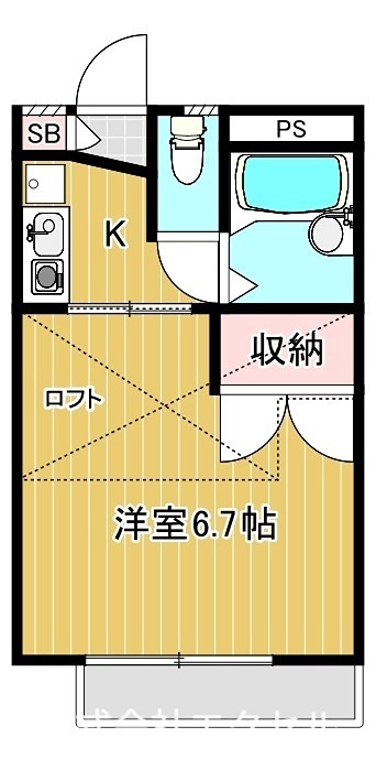 ベルエアー ロフト付きのお部屋です。