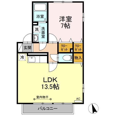 アミティエ 収納豊富な1ＬＤＫです。