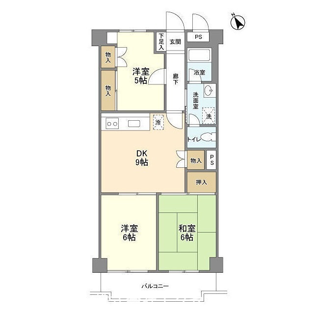 サンシャトーレマンション 住み分けに便利な間取りです。