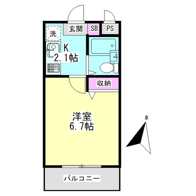 エルマーノ堀之内 1Ｋのお部屋です。